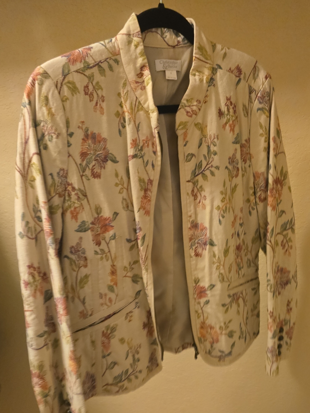 Christopher Banks Cream Floral Printed Lightweight Jacket